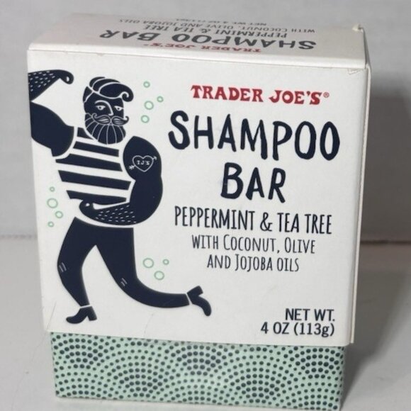 Trader Joe's Shampoo Bar Peppermint Tea Tree Coconut Olive Jojoba Hair 4 oz - Picture 3 of 4